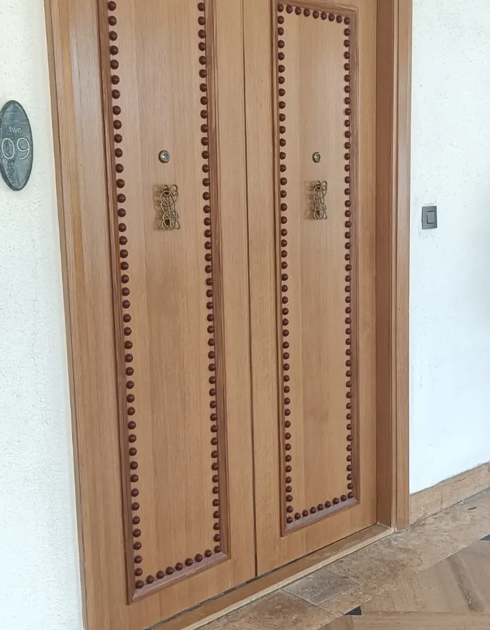 Premium wooden door polish and finishing work